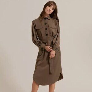 Modern Citizen Brenda Tie Front Shirtdress